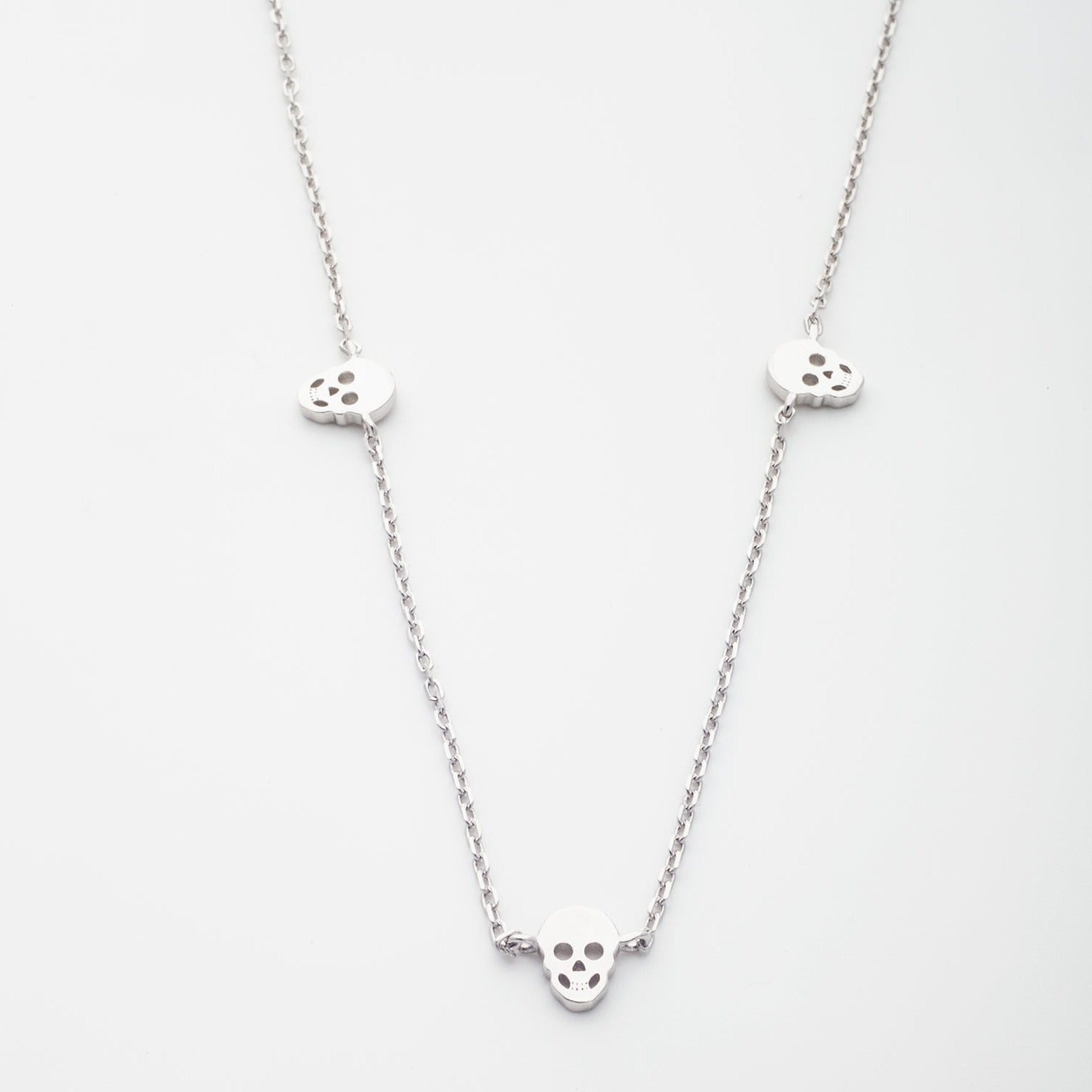 Skull Charm Necklace in Silver
