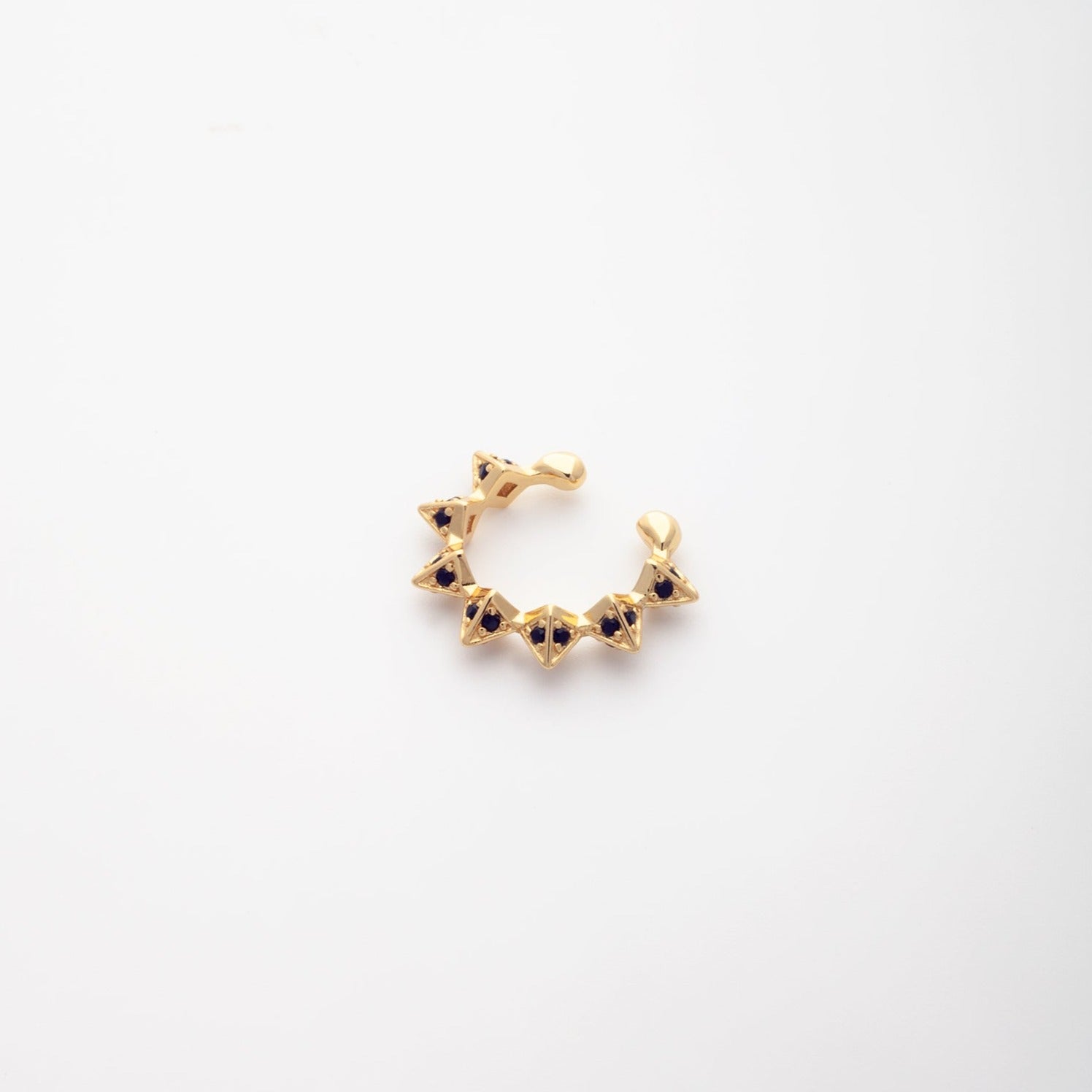 Spiked Ear Cuff in Black/Gold