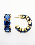Chunky Hoops in Sapphire Blue