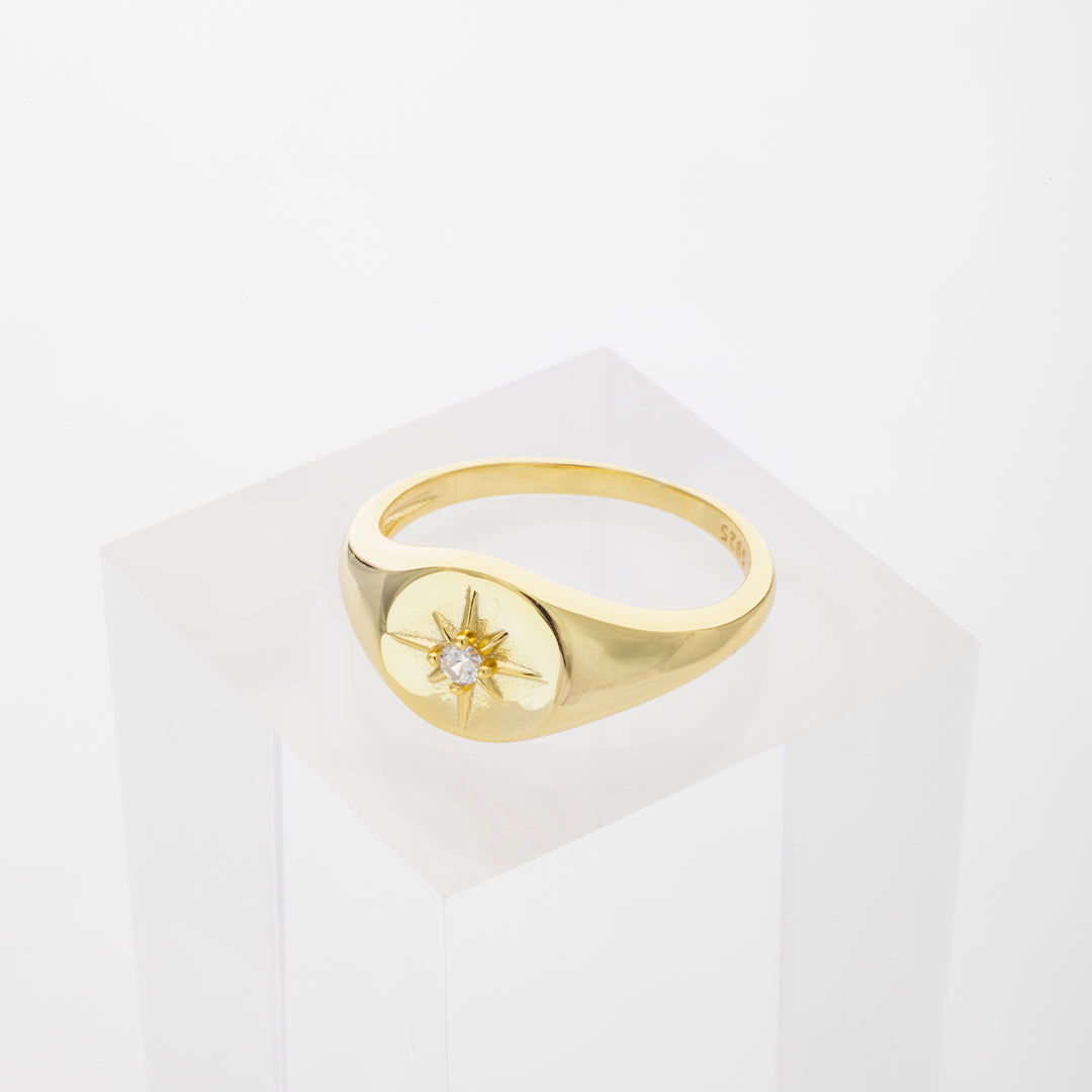 Celestial Signet Ring in Gold