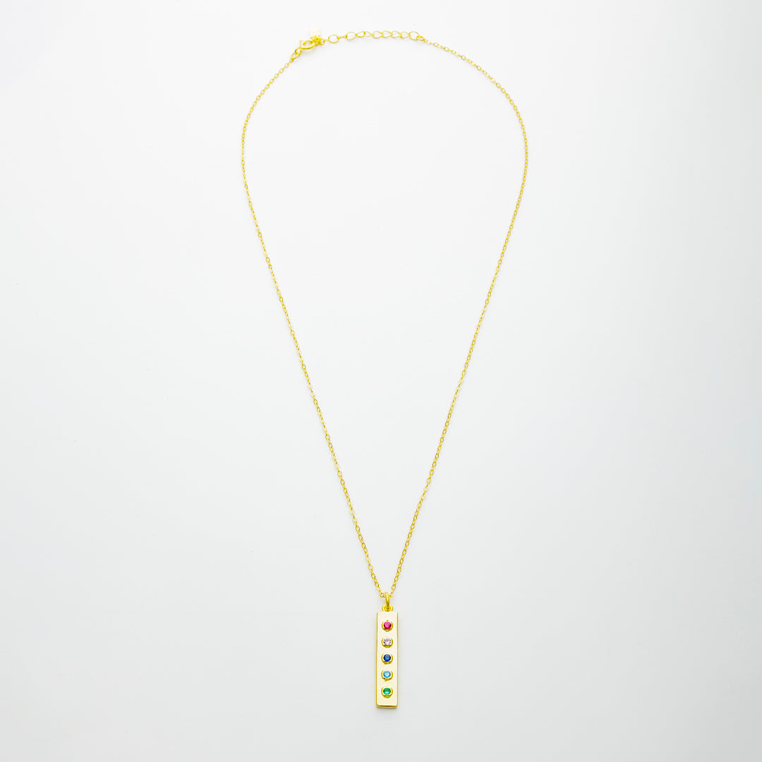 Lucy Bar Pendant Necklace in Gold