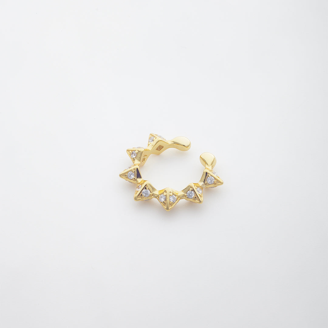 Spiked Ear Cuff in Crystal/Gold