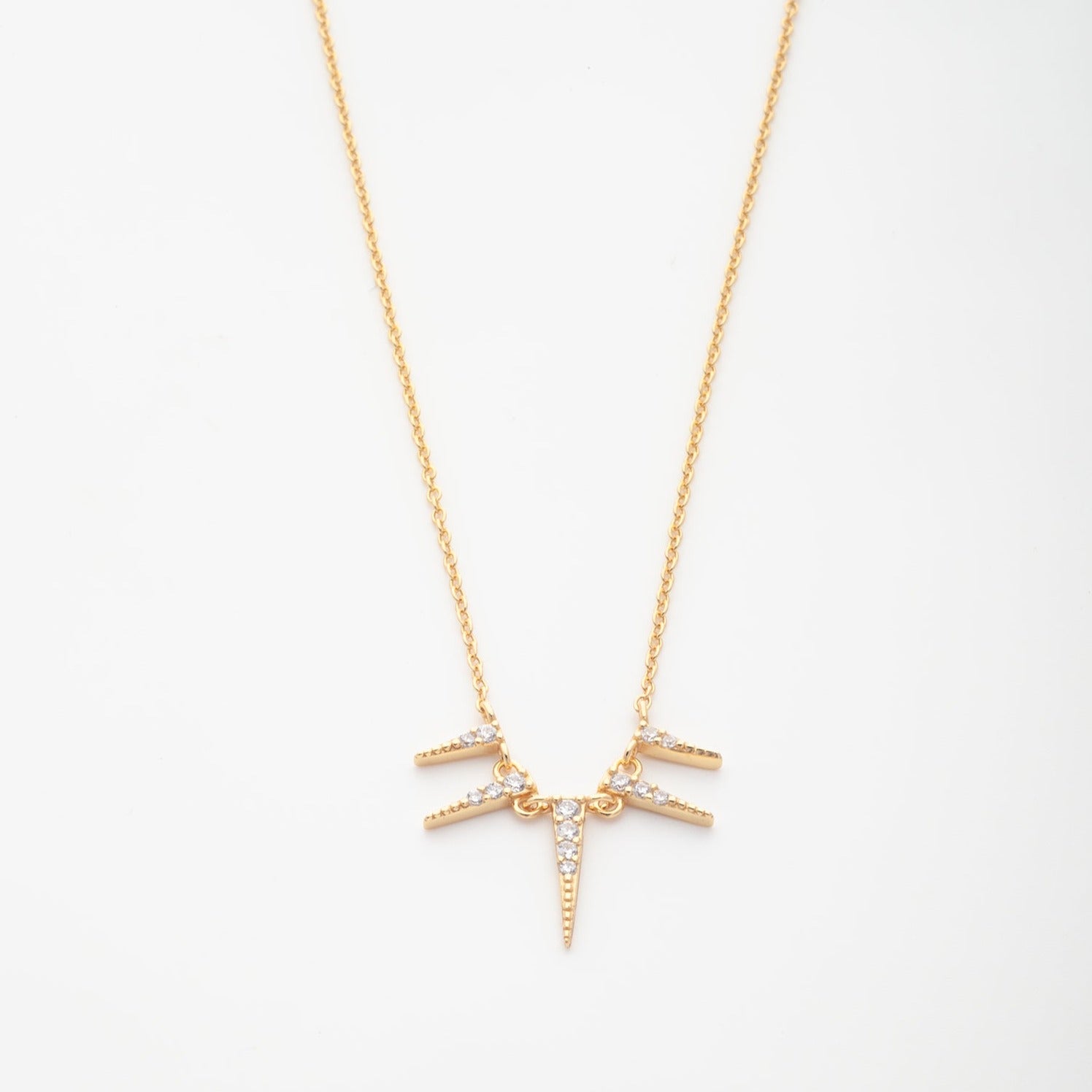 Spiked Pendant Necklace in Gold