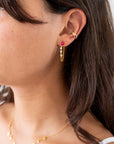 Indie Ear Cuff in Gold/Pink