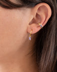Indie Ear Cuff in Gold/Lilac